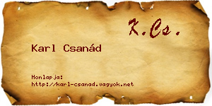 Karl Csanád névjegykártya